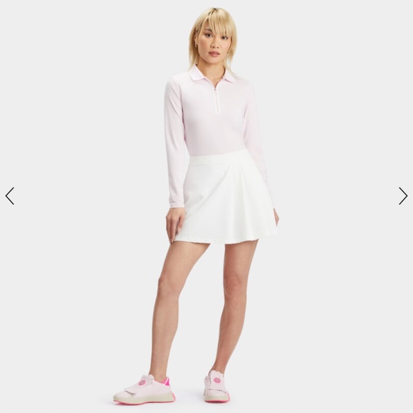 G/FORE Women’s Silky Tech Nylon Quarter Zip Polo Blush Pink Lilac Small - Picture 4 of 16